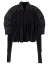 Rick Owens Duvetessa Mixed Media Crop Jacket In Black