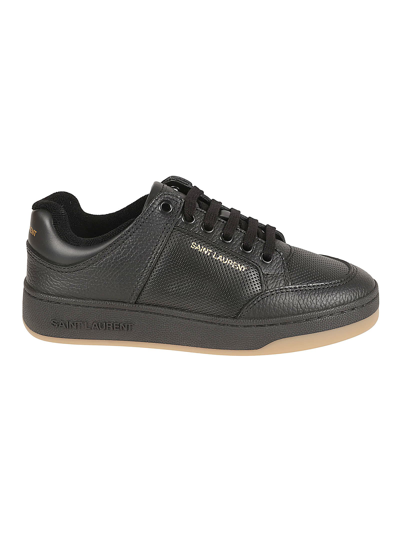 Saint Laurent 20mm Sl61 Low Top Leather Sneakers In Black