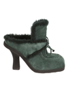 Burberry Highland Shearling-trim Suede Mules In Vine/vine