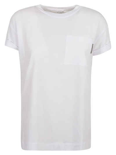 Brunello Cucinelli Flat Cotton Pocket T-shirt In White