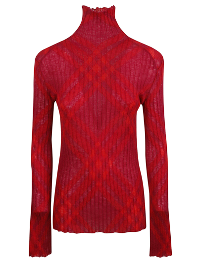 Burberry Ribbed Printed Jumper In Ripple Ip Check