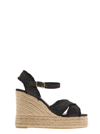 CASTAÃ±ER BEIGE CANVAS WEDGE SANDALS