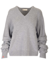 Tory Burch Gathered Sleeves Sweater In Grey