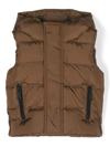 DSQUARED2 BROWN PADDED GILET WITH LOGO