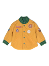 STELLA MCCARTNEY YELLOW AND GREEN BOMBER JACKET WITH APPLIED BADGES