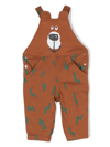Stella Mccartney Bear-print Organic Cotton Dungarees In Marrone