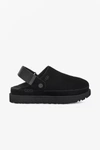 Ugg Chic Sheepskin Sandals With Adjustable Strap And Cushioned Sole In Black