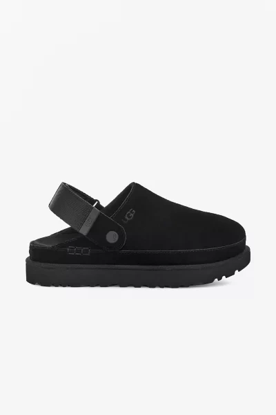 UGG GOLDENSTAR SUEDE CLOG IN BLACK, WOMEN'S AT URBAN OUTFITTERS