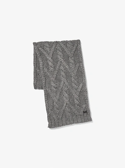 Michael Kors Cable Knit Scarf In Grey