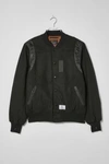 ALPHA INDUSTRIES WOOL VARSITY JACKET IN OLIVE, MEN'S AT URBAN OUTFITTERS