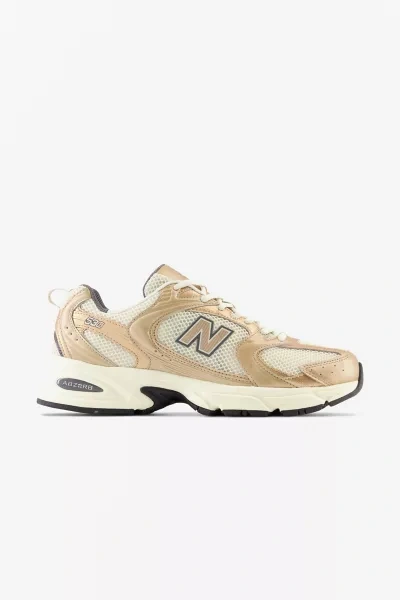 NEW BALANCE 530 SNEAKER IN TURTLEDOVE/GOLD METALLIC, WOMEN'S AT URBAN OUTFITTERS