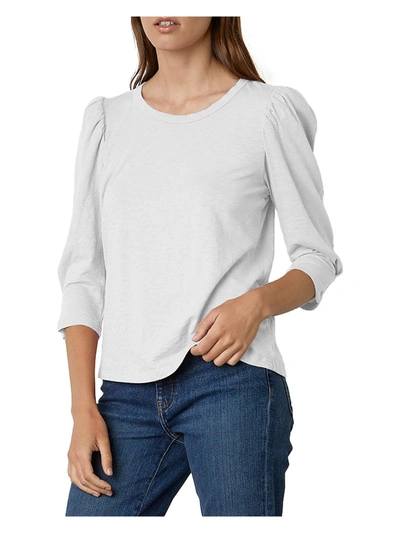 Velvet Angelina Womens Cotton Puff Sleeve T-shirt In White