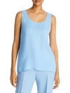 Lafayette 148 Womens Silk Sleeveless Blouse In Paper Blue