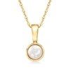 Rs Pure By Ross-simons 4mm Cultured Pearl Pendant Necklace In 14kt Yellow Gold In Multi