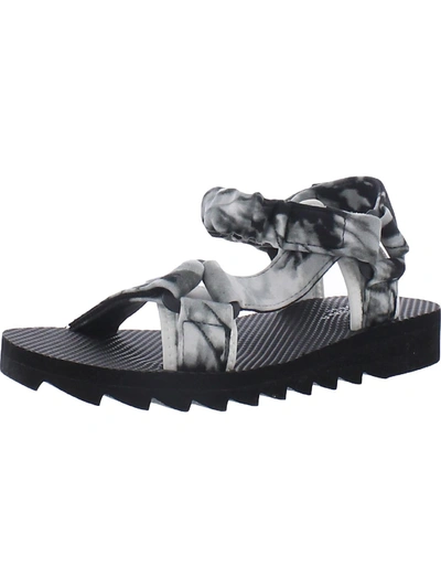 Arizona Jeans Co. Jangle Womens Slingback Ankle Strap Wedge Sandals In Black