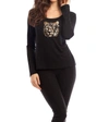 French Kyss Taylor Long Sleeve Top In Blkgold (a/s) In Multi