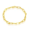 Simona Sterling Silver 4mm Paper Clip Bracelet - Gold Plated In Multi
