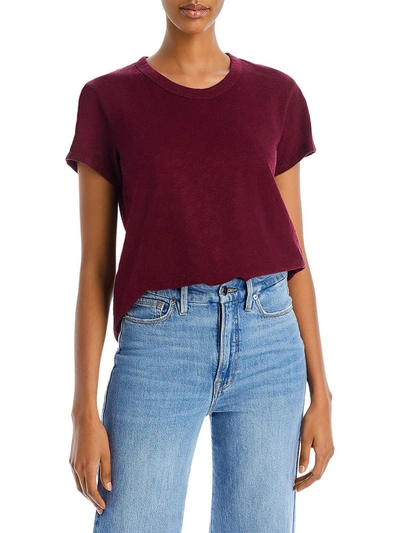 Wilt Womens Crewneck Short Sleeve Blouse In Red