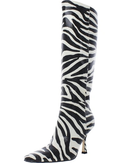 Marc Fisher Vedant Womens Faux Leather Pumps Knee-high Boots In White