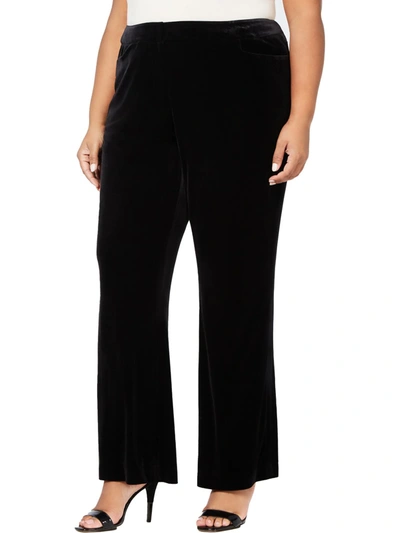 Calvin Klein Whitney Womens Velvet Evening Wide Leg Pants In Black