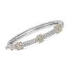 Ross-simons Diamond Station Bangle Bracelet In Sterling Silver And 14kt Yellow Gold In Multi