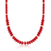 Ross-simons Graduated Red Coral Bead Necklace With 14kt Yellow Gold In Multi