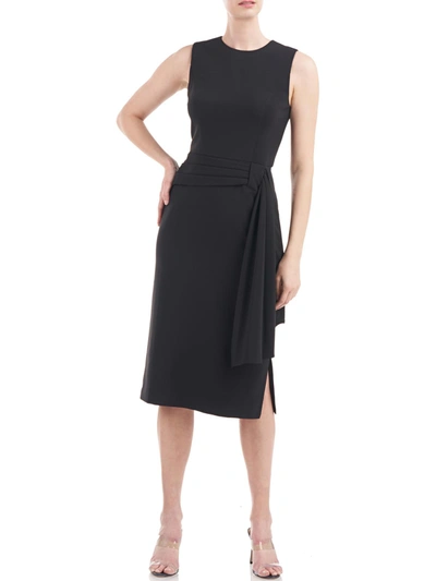 Kay Unger Womens Pleated Sleeveless Cocktail And Party Dress In Black