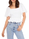 1.STATE WOMENS EYELET SQUARE NECK BLOUSE