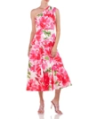 KAY UNGER WOMENS FLORAL ONE SHOULDER COCKTAIL AND PARTY DRESS