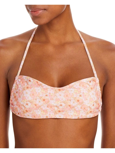 Peixoto Tyra Womens Floral Halter Bikini Swim Top In Pink