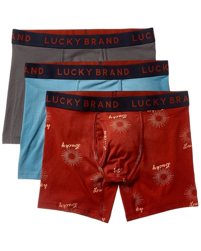 Lucky Brand 3pk Stretch Boxer Brief In Red
