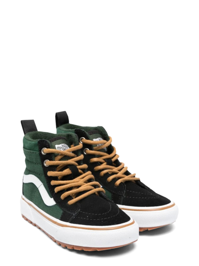 Vans Kids' Sk8 Hi Panelled Sneakers In Green