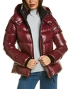 Mackage Madalyn Lustrous Light Down Jacket With Hood In Red