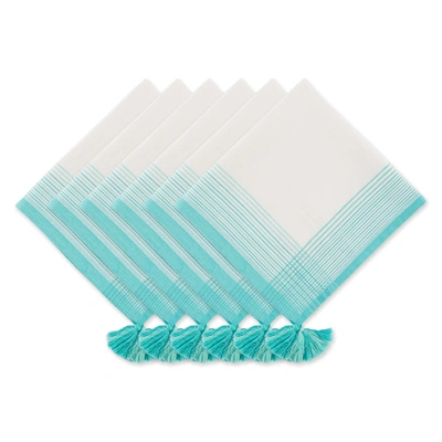 Dii Border Stripe Fringe Napkin (set Of 6)