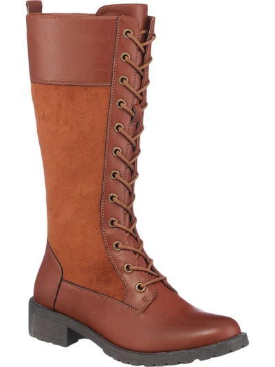 Gc Shoes Hanker Womens Cushioned Footbed Mid-calf Combat & Lace-up Boots In Brown-1