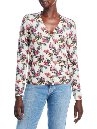 Private Label Womens Cashmere Floral Cardigan Sweater In Multi