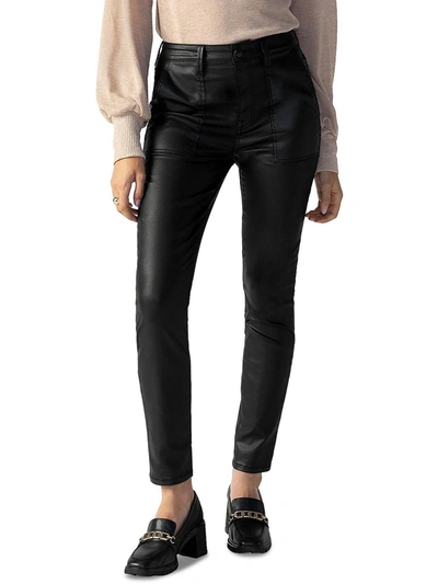 Sanctuary Hayden Womens Coated High Rise Skinny Jeans In Black