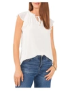 1.STATE WOMENS CHIFFON TIE NECK PULLOVER TOP