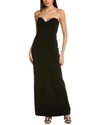ml Monique Lhuillier Talia Pleated Gown In Black