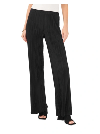 Vince Camuto Womens Pleated Pull On Wide Leg Pants In Black