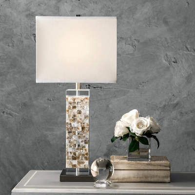 Nuloom Houston 29" Crystal & Iron Mosaic Table Lamp