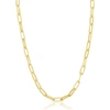 Simona Sterling Silver 3.2mm Paper Clip Chain - Gold Plated In Multi