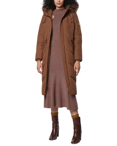 Andrew Marc Essential Long Down Jacket In Sepia