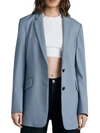 RAG & BONE CHARLES WOMENS TWILL WOOL TWO-BUTTON BLAZER