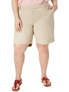 TOMMY HILFIGER PLUS HOLLYWOOD WOMENS MID-RISE BUSINESS KHAKI, CHINO SHORTS