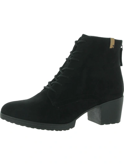 Dr. Scholl's Shoes Laurence Womens Faux Suede Ankle Lace-up Boot In Black