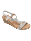 Gc Shoes Coretta Rhinestone Wedge Sandal In Silver