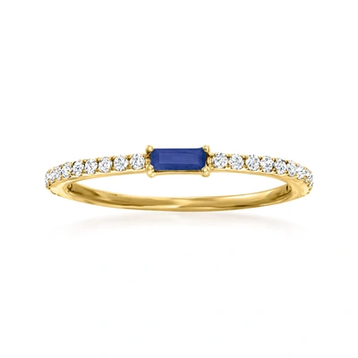 Rs Pure By Ross-simons Sapphire And . Diamond Ring In 14kt Yellow Gold In White