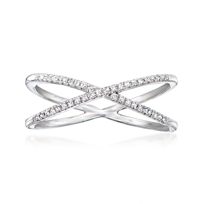 Rs Pure By Ross-simons Diamond Crisscross Ring In Sterling Silver In White