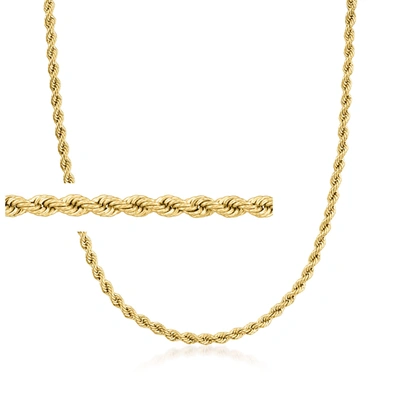 ROSS-SIMONS ITALIAN 2.7MM 18KT YELLOW GOLD ROPE-CHAIN NECKLACE